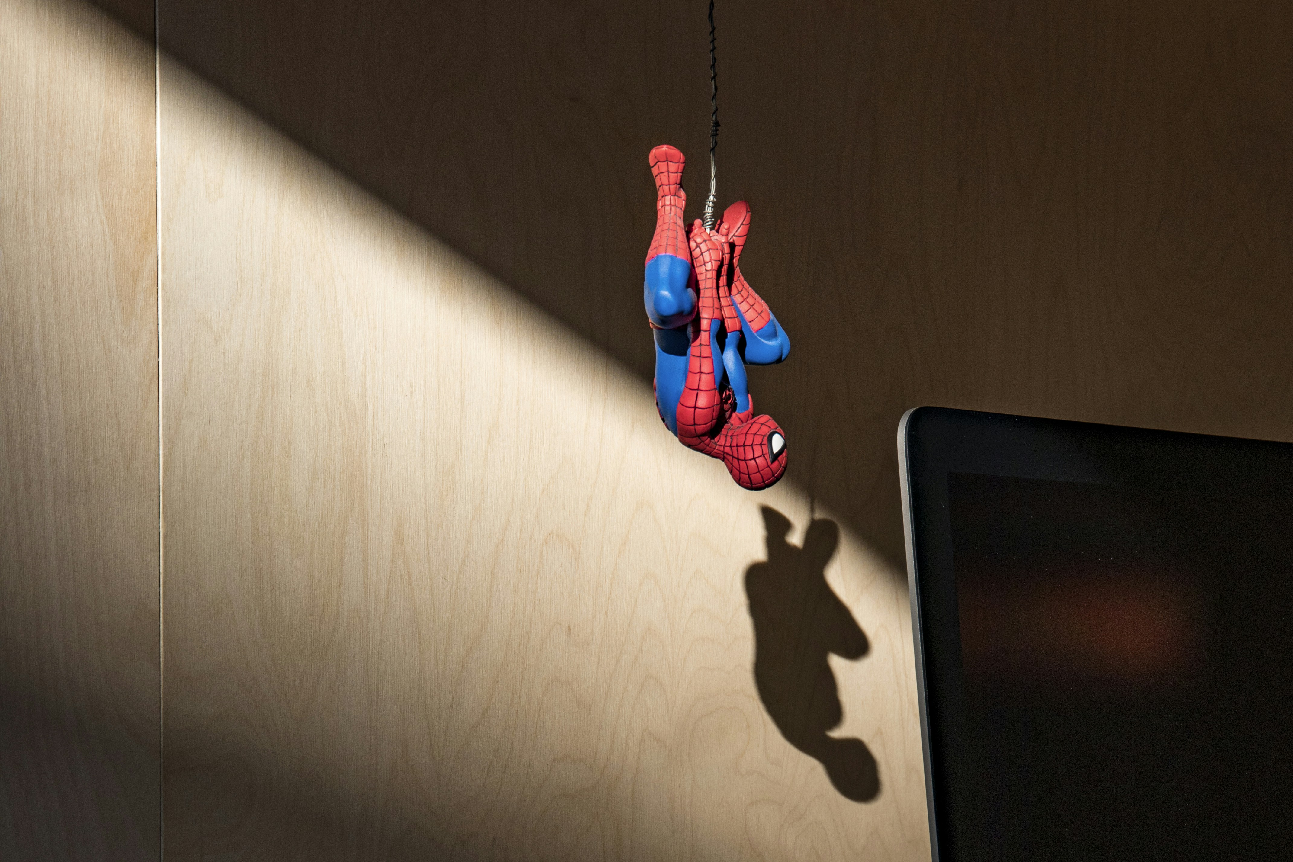 hanging spiderman figure