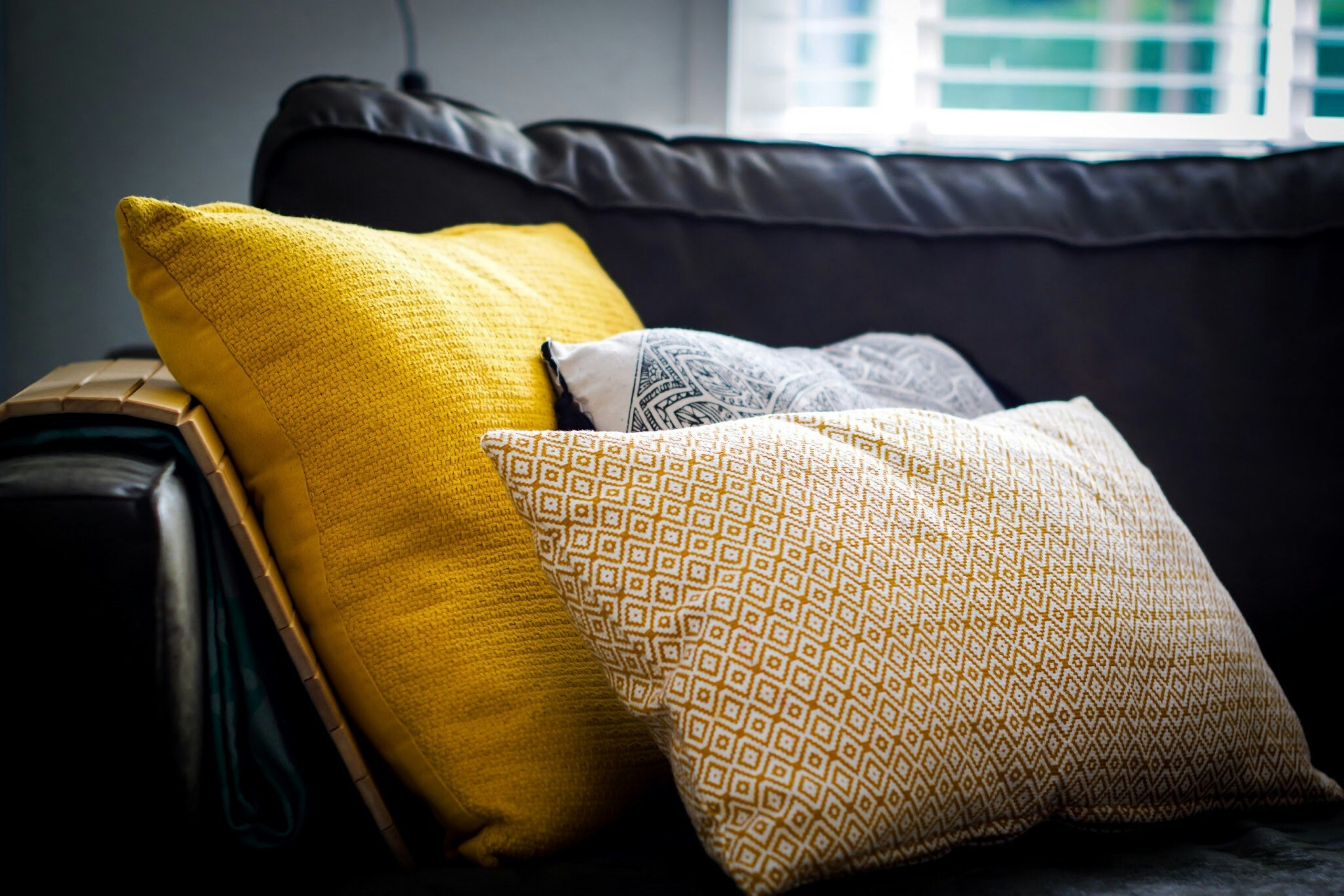 pillows for black sofa