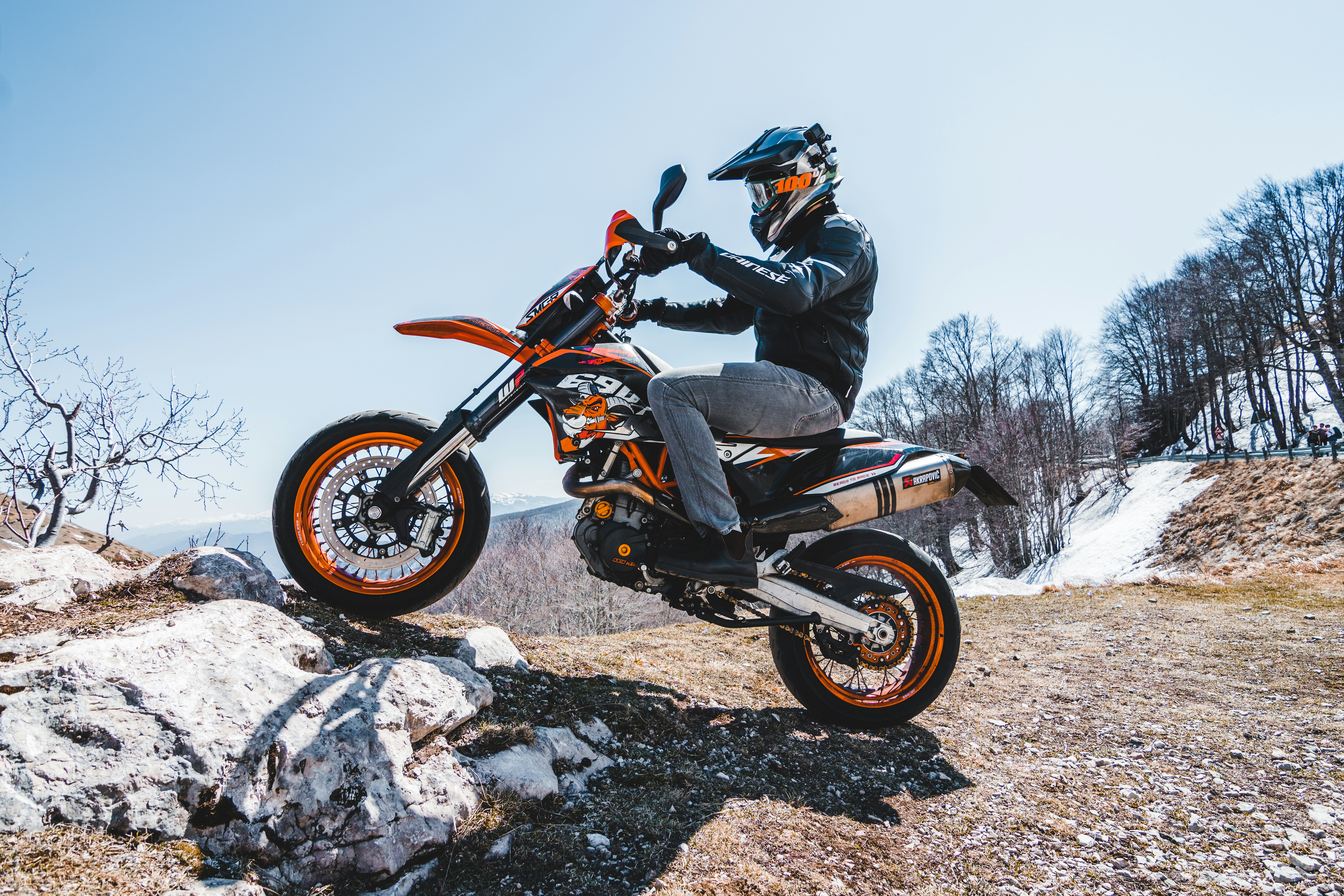 orange and white dirt bike
