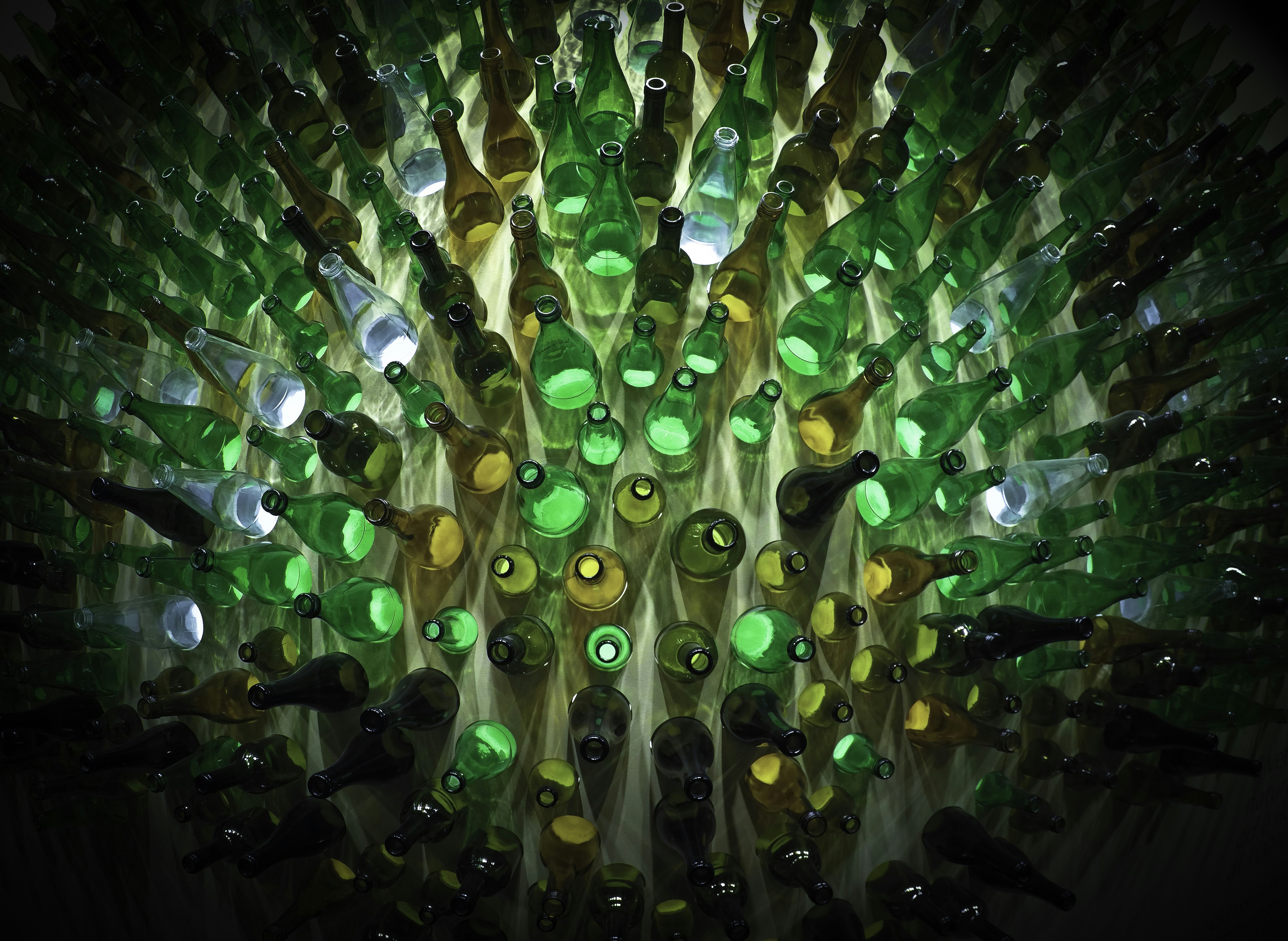 Download Green And Yellow Glass Bottles Photo Free Art Image On Unsplash Yellowimages Mockups