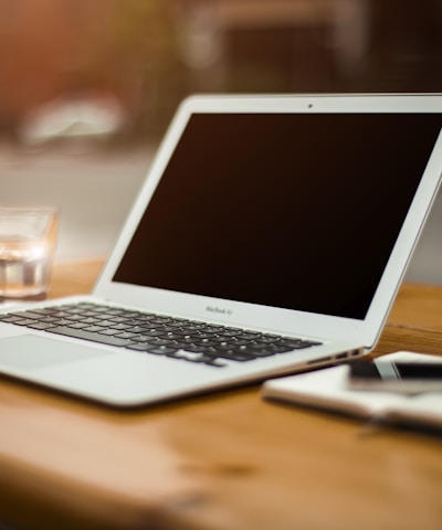 photo of turn-off MacBook Air on table