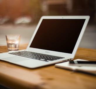 photo of turn-off MacBook Air on table