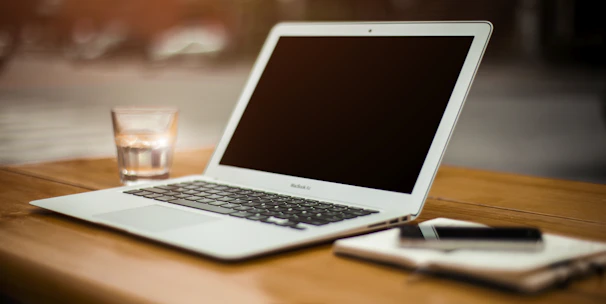 photo of turn-off MacBook Air on table