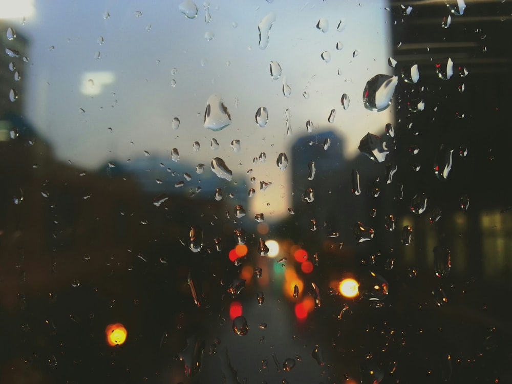 water drops on glass