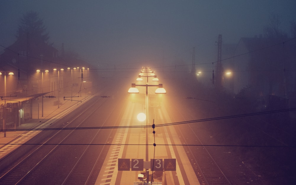 turned on street lights during nighttime