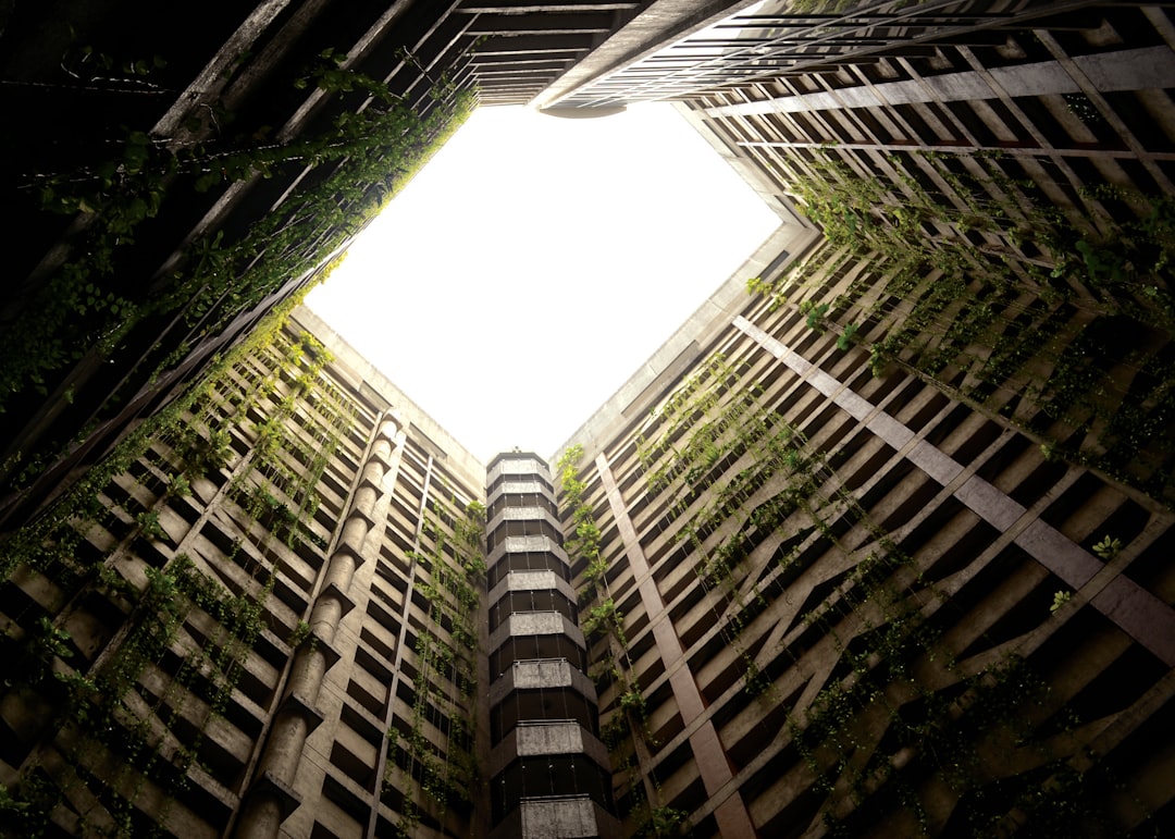 low angle photography of gray concrete high rise building low angle photography of gray concrete high rise building