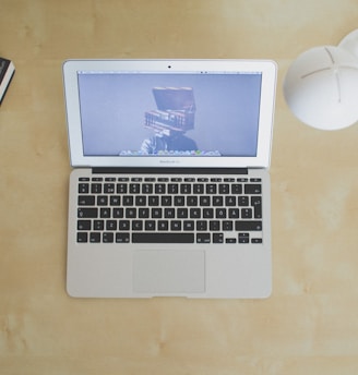 closeup photo of turned-on MacBook air
