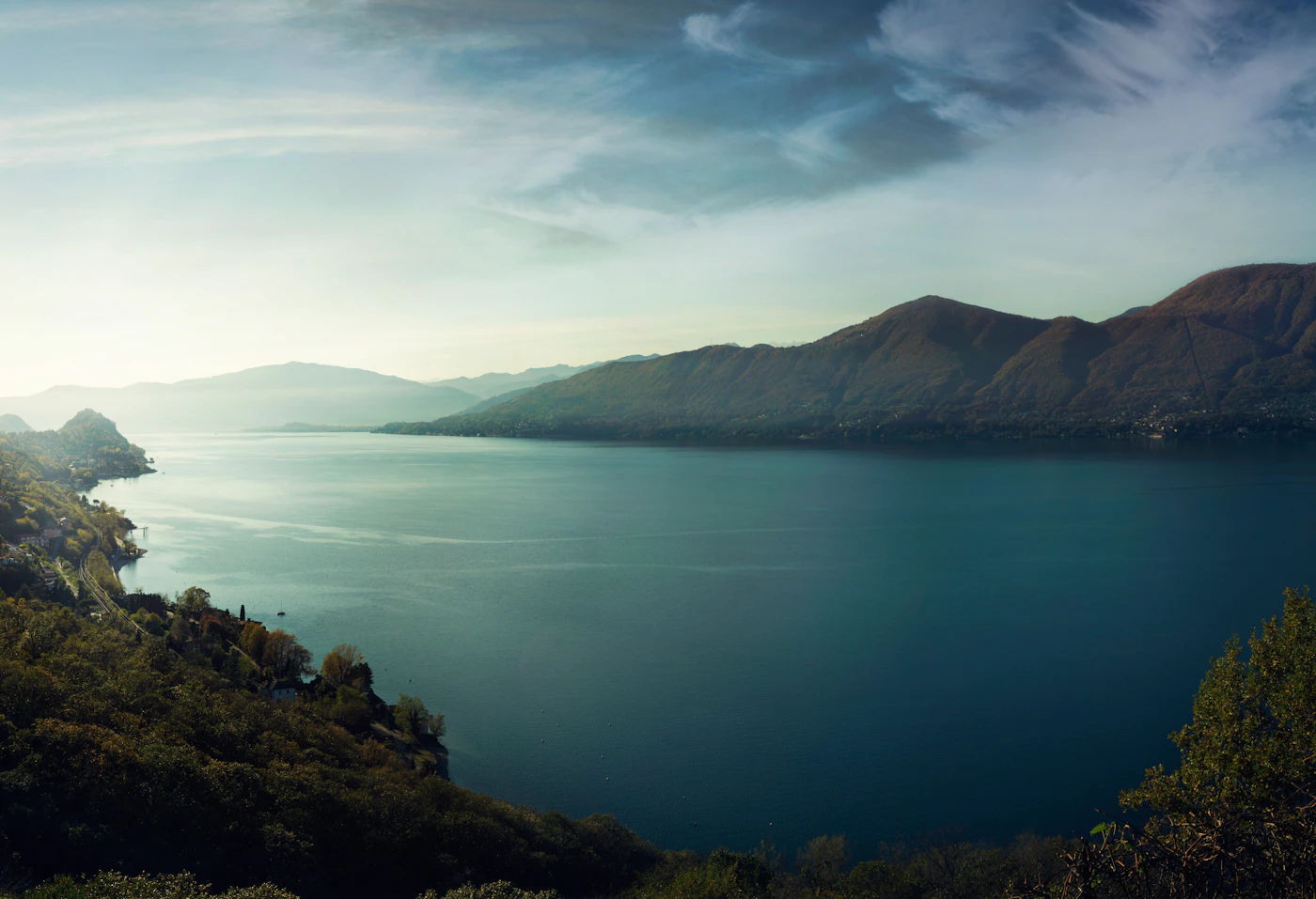Mountains on the opposite shore