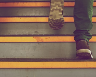 person wearing green pants