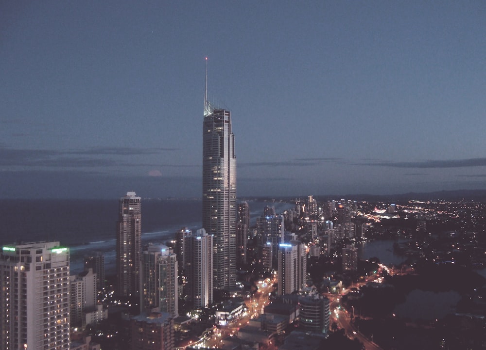 aerial photography of city at night