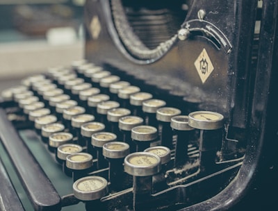 brown and gray typewriter