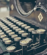 brown and gray typewriter