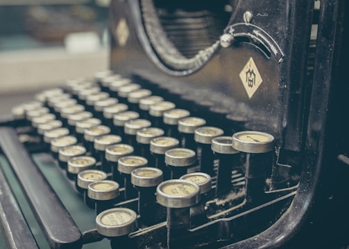 brown and gray typewriter