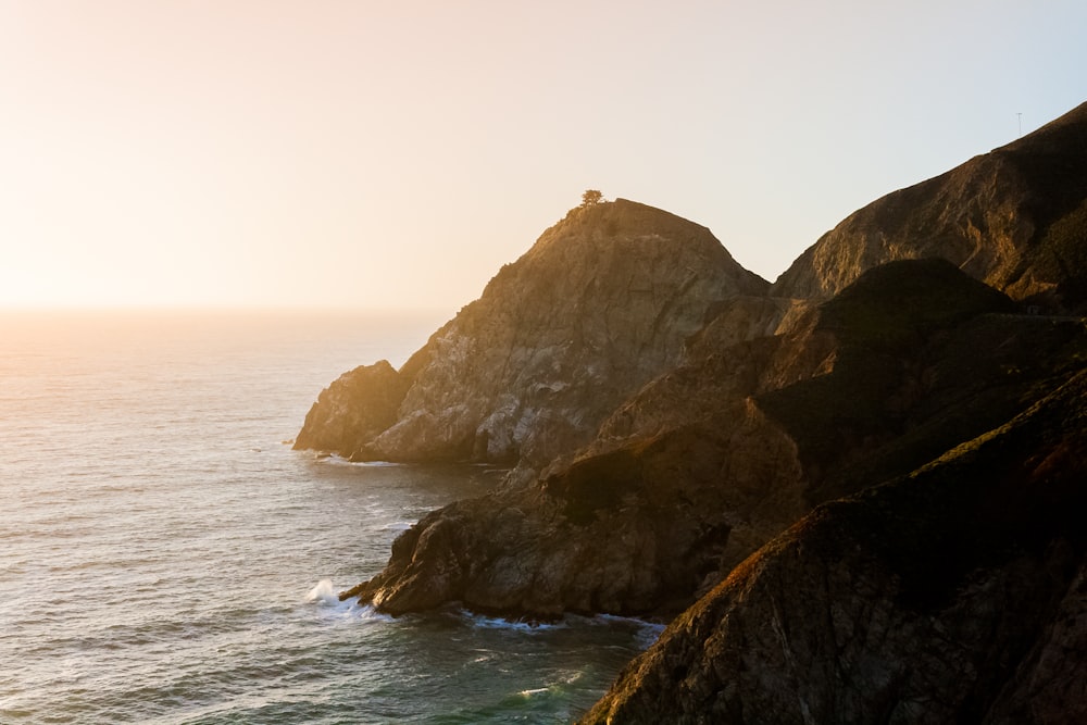 brown rocky cliff