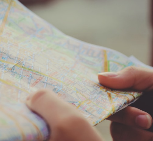 person holding map