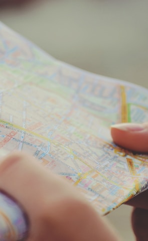 person holding map