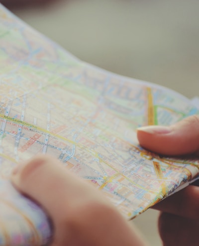 person holding map