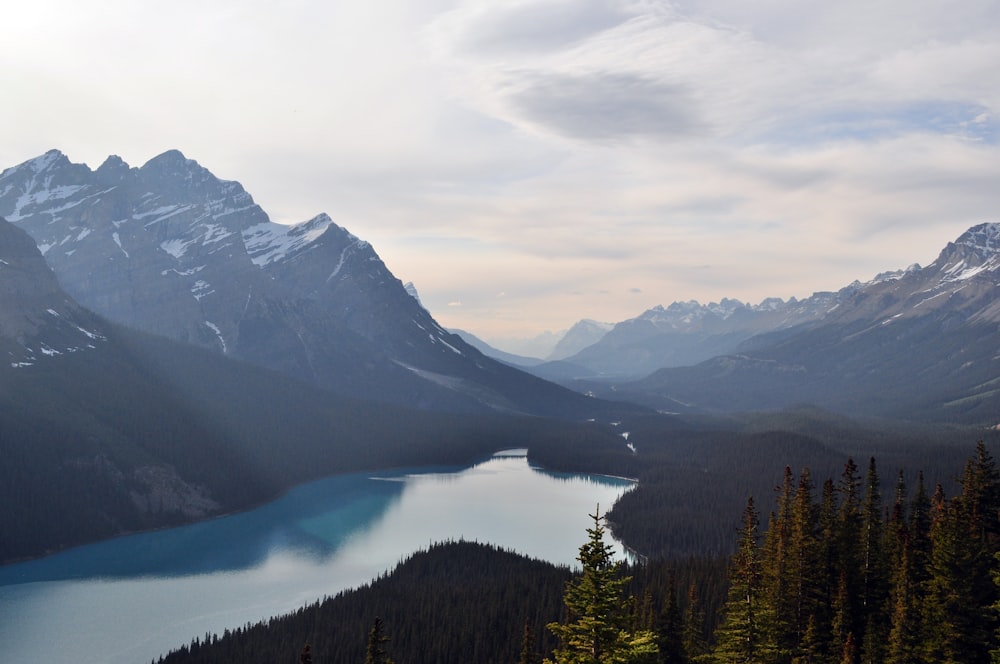 bird's eye view of mountain and river during daytime