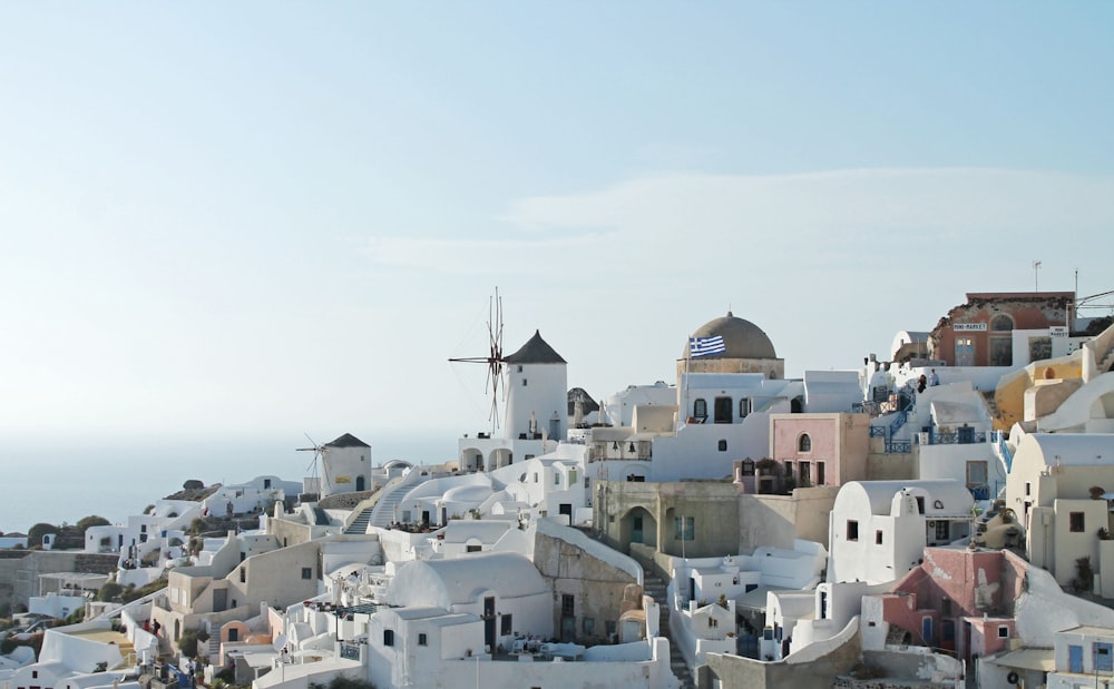 concrete buildings at Santorini, Greece during daytime