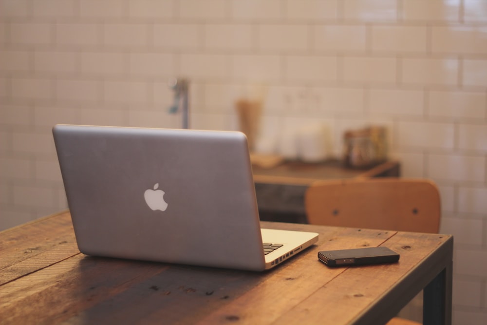 silver MacBook