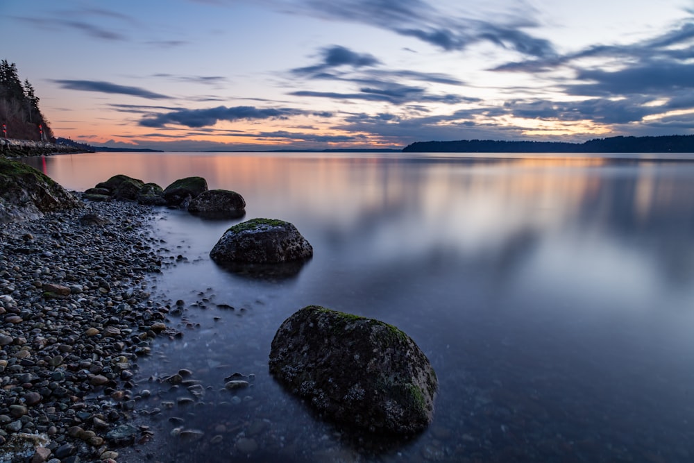 rock formation on shoreline