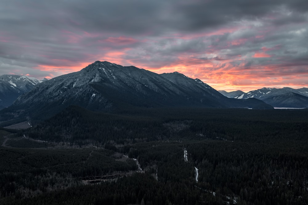 bird's eye photography of mountain ahead