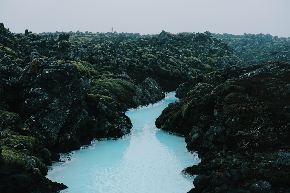 river under white skyy