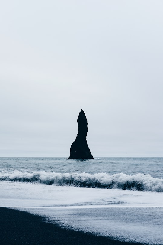 silhouette of island in Reynisfjara Beach Iceland