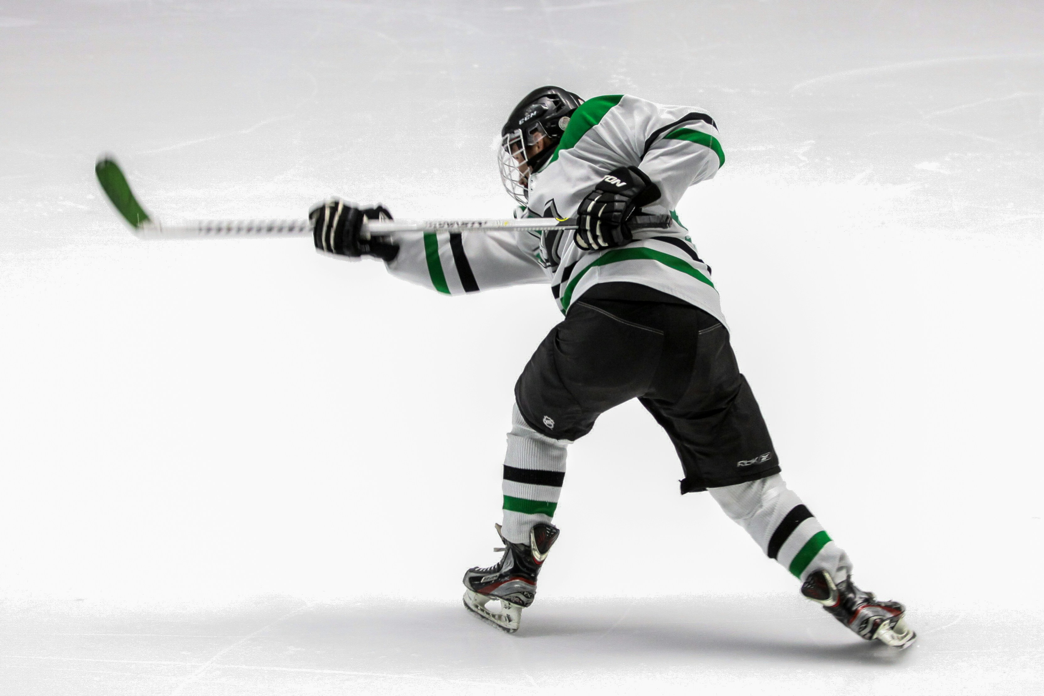 green and white hockey jersey