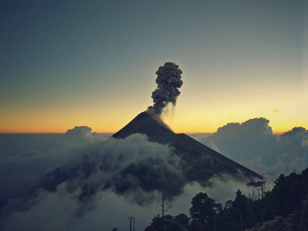 mount erupting smoke