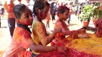 Children playing joyfully during a cultural activity organized by the association.