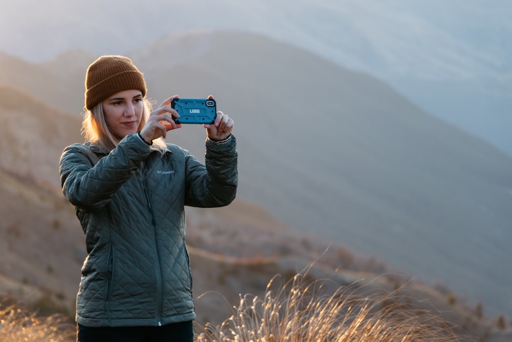 woman taking photo