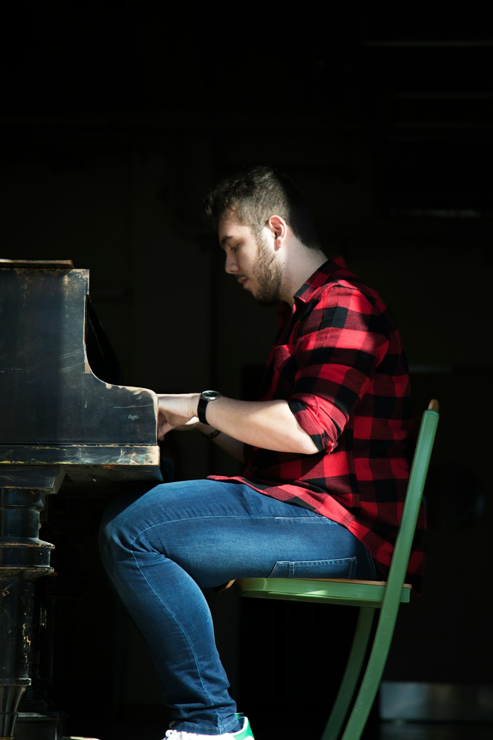 person playing piano