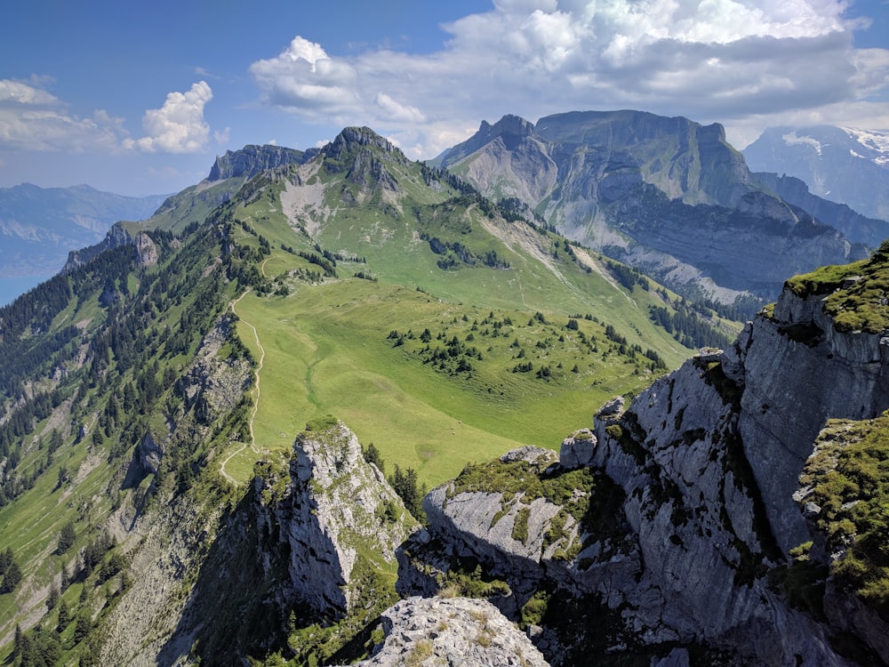 green mountain at daytime