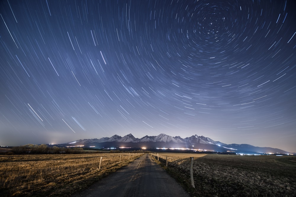 time lapse photo of stars