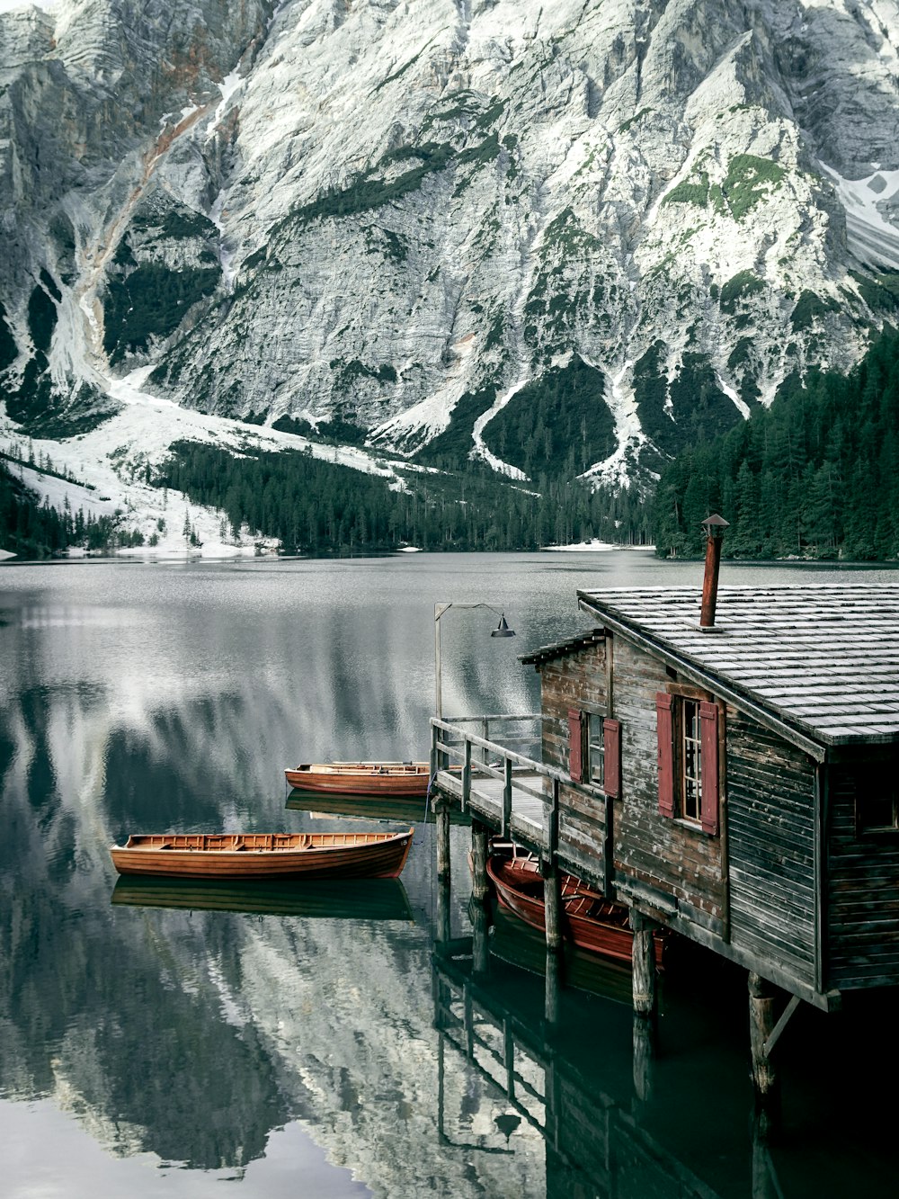 a couple of boats that are sitting in the water