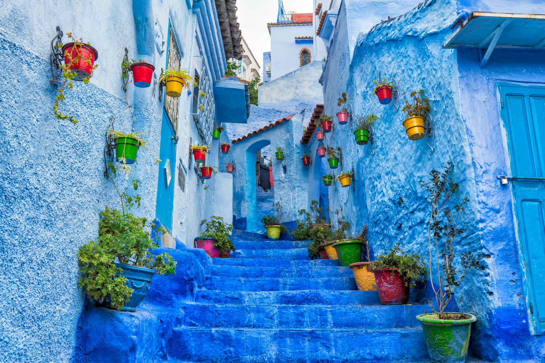 The blue-washed streets of Chefchaouen, Morocco