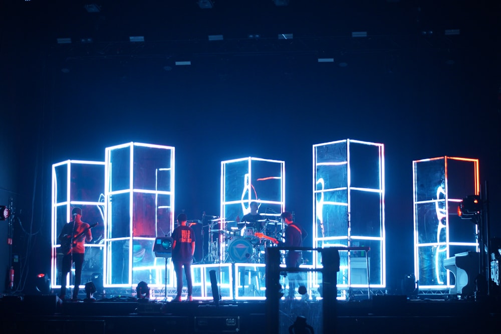 group of band performing on stage