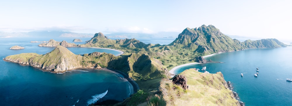 island under blue sky