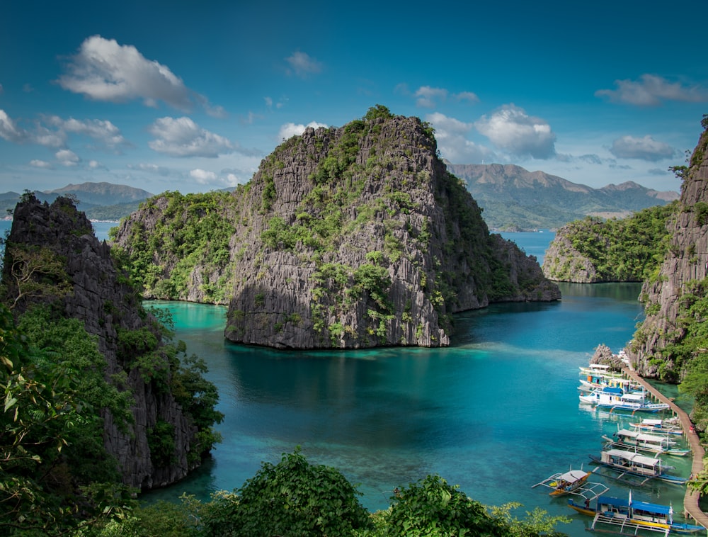 islands under blue sky