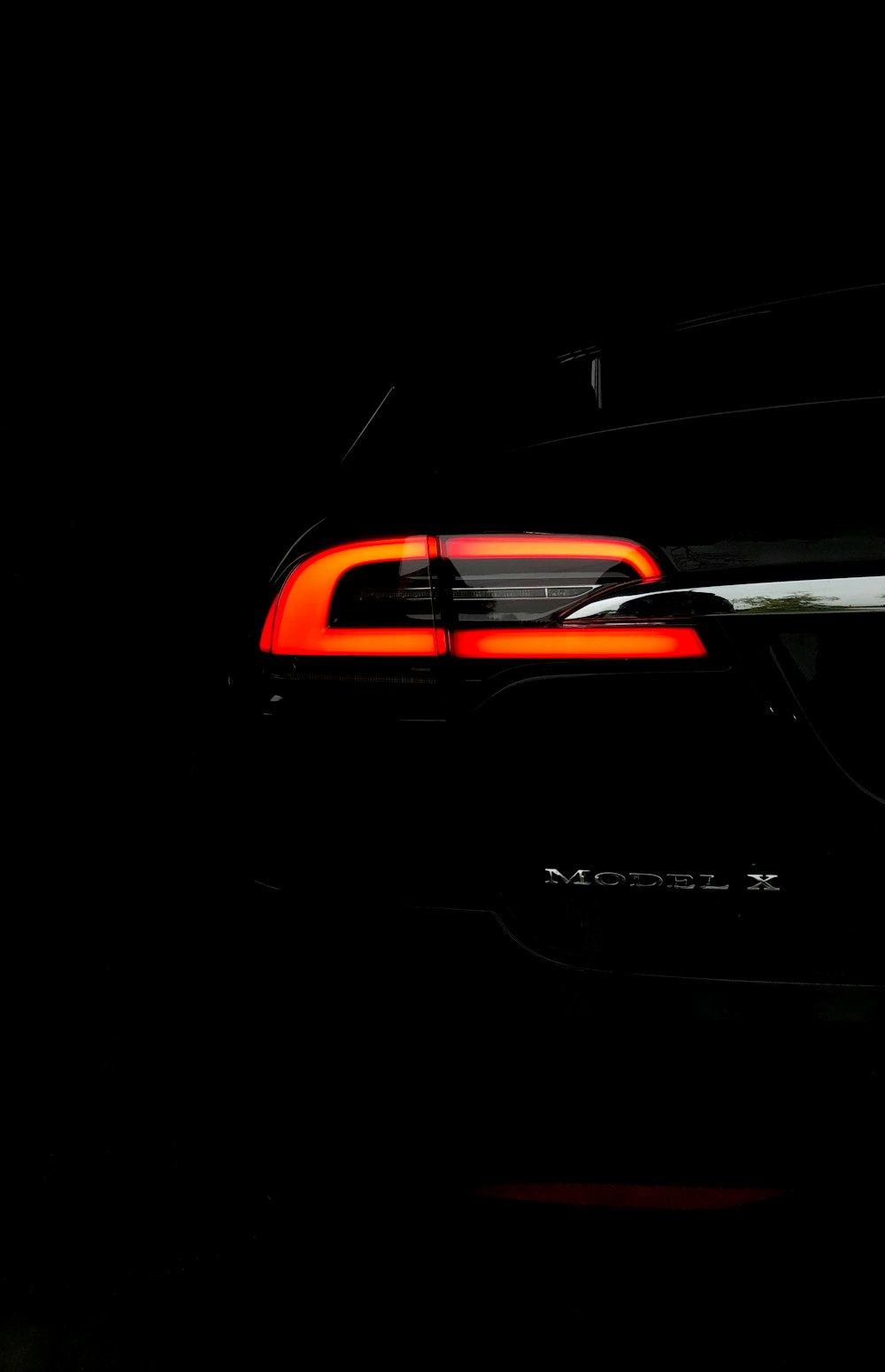 taillight of Model X vehicle