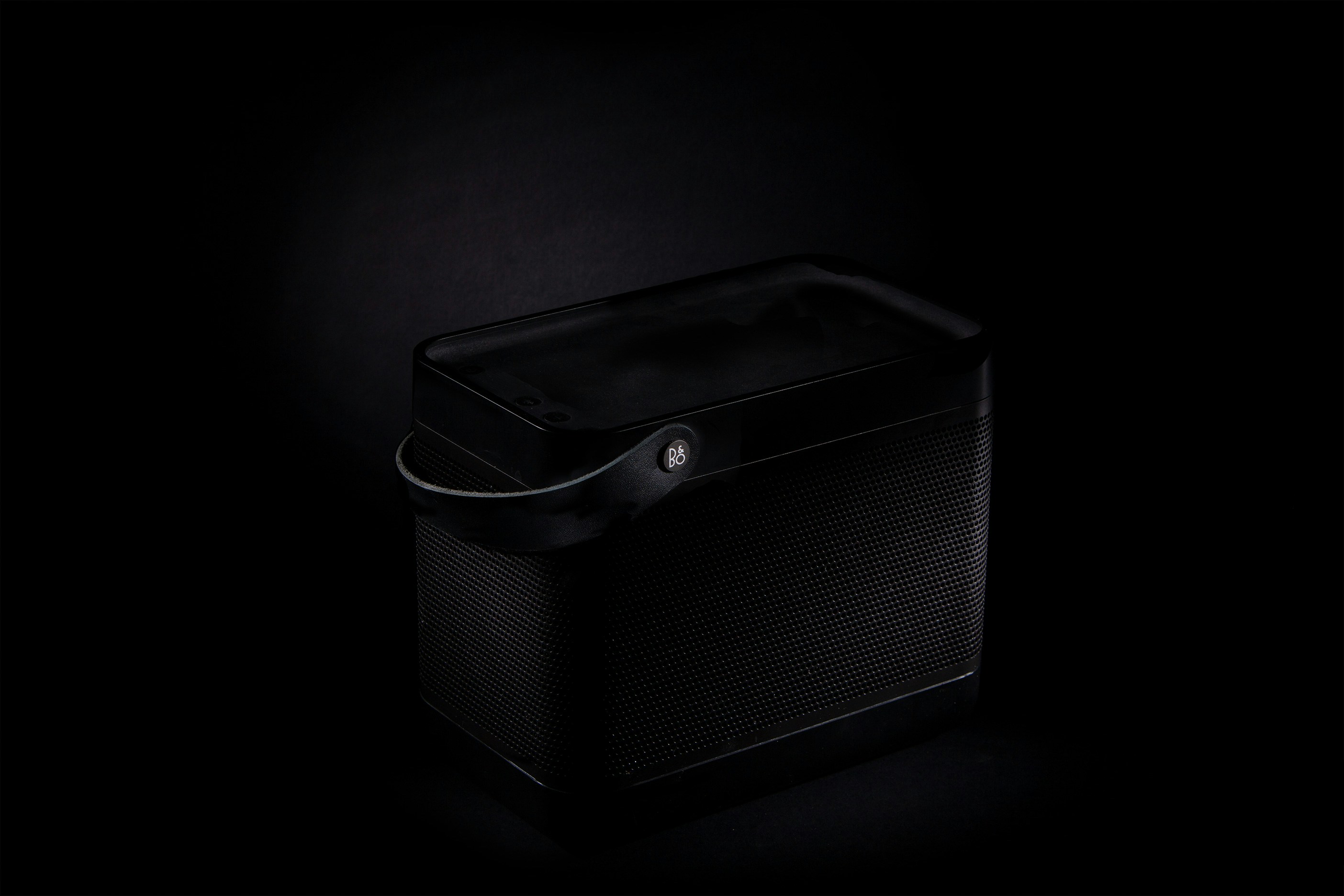 black portable Bluetooth speaker