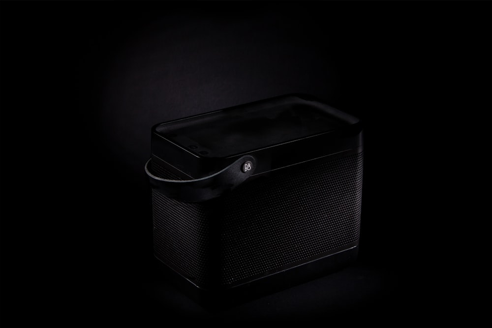black portable Bluetooth speaker
