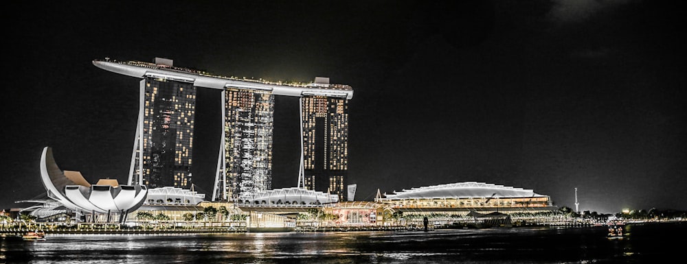 lighted city buildings during nighttime