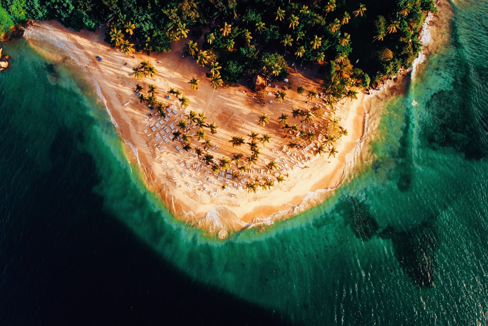 aerial view of island