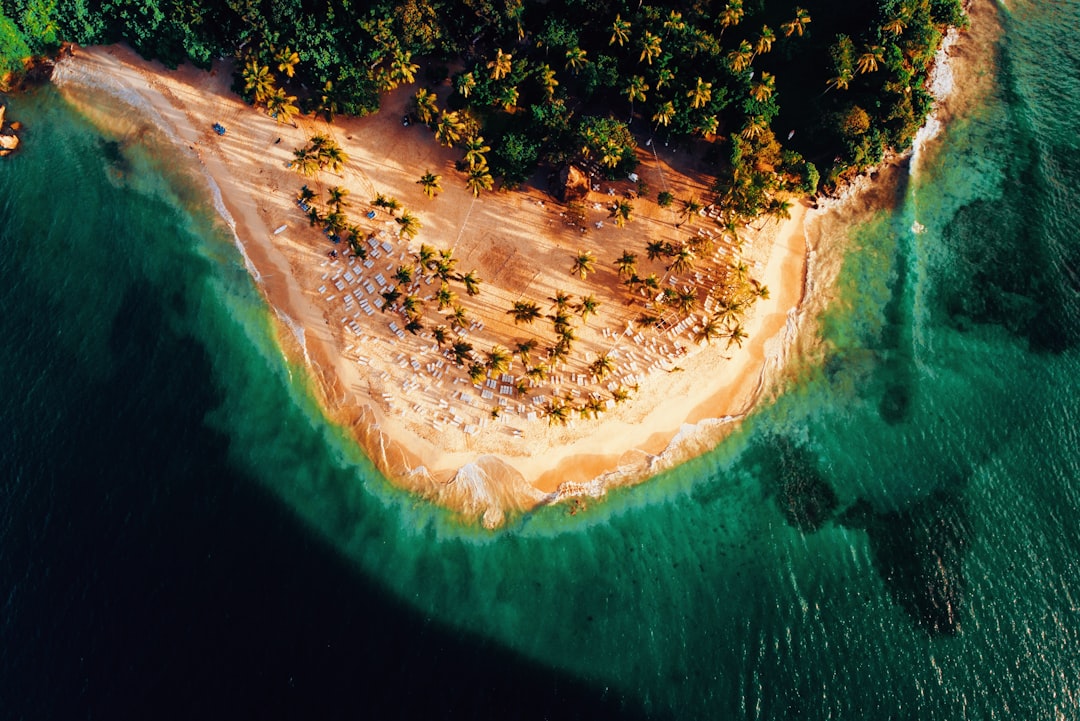aerial view of island, Beautiful island paradise