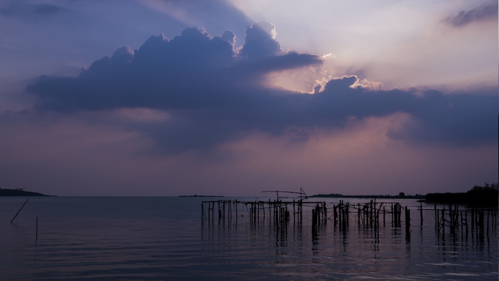 blue beach under white clouds