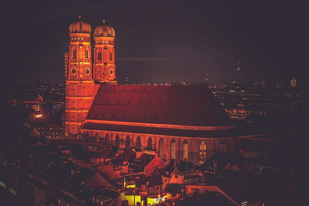 brown building at night