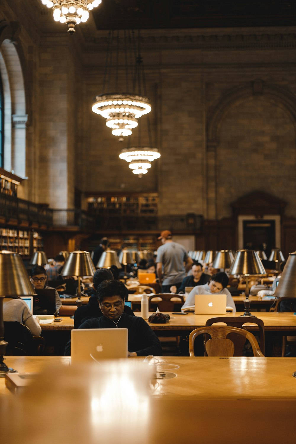 people inside library