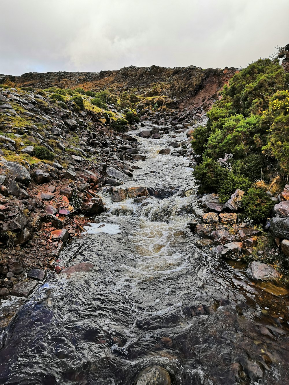 river between cliff